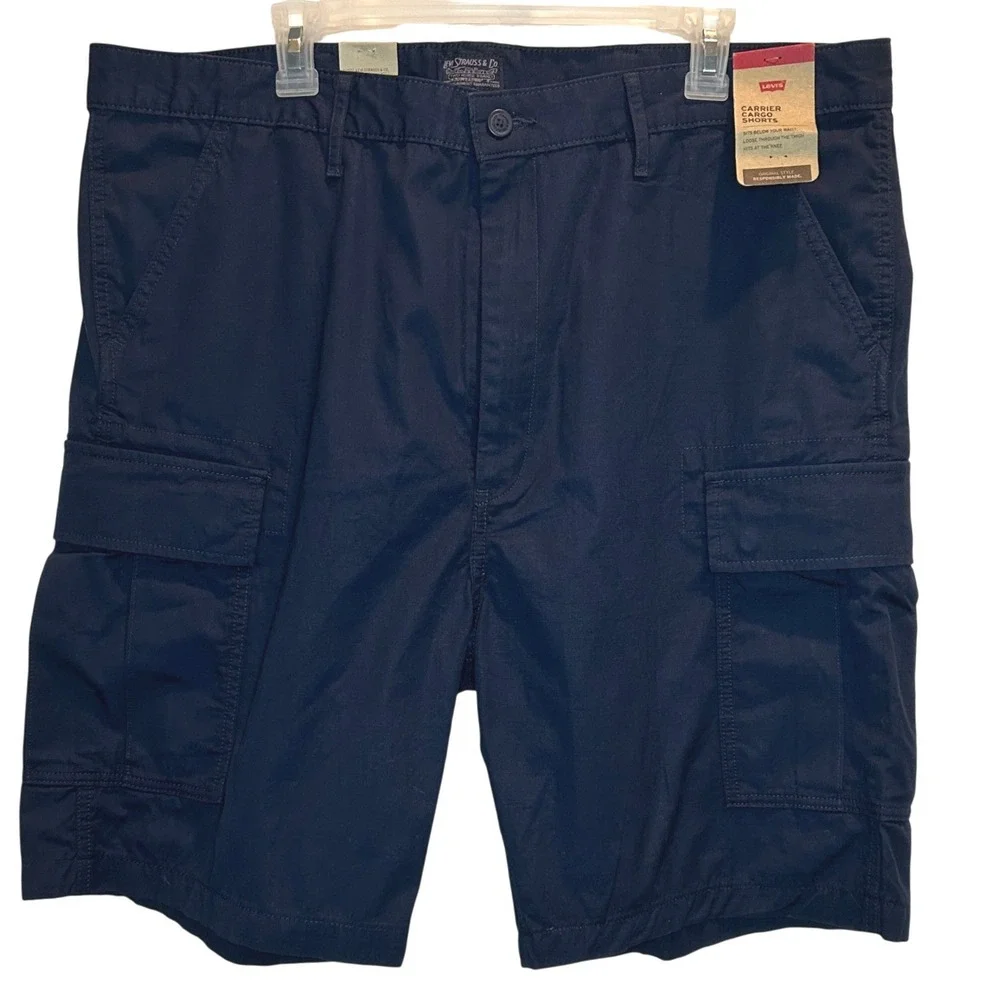 Levi's Carrier Cargo Shorts 40 Mens Navy Blue Ripstop Loose Fit 23251-0155 NWT